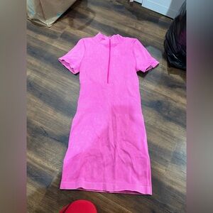 Pink Ribbed Women's Dress